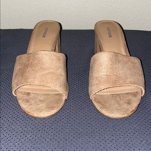 Express low heel slide on mules